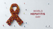 © Nahnuddin - World Hepatitis Day awareness ribbon formed by a group of people