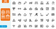 © MstRatna - Resort Hotel Vector illustration line editable Icons set. Wellness, beach, tourism, hotel, passport, maps, spa, landscape, camera. Icon collection. on white background.