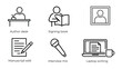 © Md Alamgir Artworks - Set of six line icons related to writing and publishing isolated on transparent background