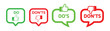 © Sarker - Thumb up and down speech bubble icons for customer review feedback and ranking system rating signs.