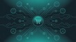 © Creative Assets Hub  - Teal circuit board with shopping cart and e-commerce symbols
