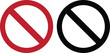 © Tusher - Red and black prohibition symbol icons side by side