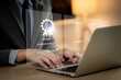 © Montri - Online assessment and certification concept. professional completing a digital test and receiving a passed certificate on a laptop platform. exam, certification, elearning, assessment, qualification