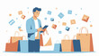 © RPR - Online Shopping Concept with Smartphone and Discount Icons