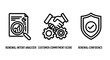 © MstMajesaBegum - Business performance and customer relationship management icons set including renewal intent and commitment score with customer commitment business management handshake analysis strategy