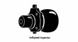 © Mubashir - Mechanical injector with a rounded component for fluid delivery in a schematic representation