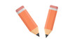 © Muhammad - Pair of orange writing pencils with pink erasers and sharpened graphite tips on white background