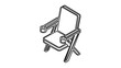 © Bishal  - Vector illustration of a stadium seat line icon showing a single molded plastic seat representative of modern football stadium seating in minimal art.
