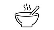 © NashidJamil - Vector illustration of a bowl of soup line icon featuring clean round lines and minimal steam accents, suited for food delivery services and dining interface design.