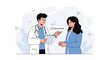 © Aryana - Doctor Discussing Medicine Schedule with Patient, Healthcare Consultation and Medical Advice Illustration