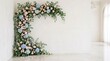 © Game - Soft pink and blue floral spring garden pathway background with blooming cottage flowers and warm sunlight