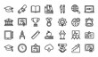 © MD - Academic Learning and Graduation Hat Thin Line Icon Pack Vector Set