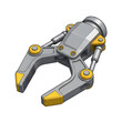 © Uou - Robotic gripper with yellow accents, isolated on transparent