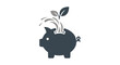 © wahidun - Black Piggy Bank with Green Sprout.