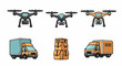 © demi - Cartoon image showing modern delivery solutions