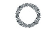 © Stockin - Black and white leafy wreath illustration.