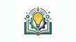 © Hajurudin - A stylized lightbulb sits atop an open book with gears and sparkles