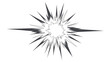 © AYAT002 - Comic style radial impact burst effect, explosive manga speed lines, dynamic anime action background element, black radial explosion burst, isolated transparent background