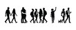 © Jahanara Begum Stock - Minimalist Vector Silhouettes of People Walking in Flat Design