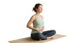 © BK_Gallery - Pregnant woman practicing yoga on a mat in a serene setting