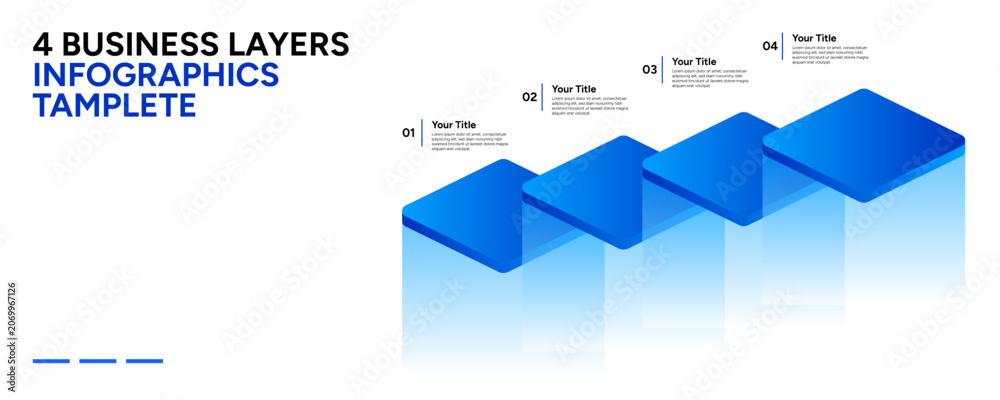 Modern 4 Step Isometric Floating Stepped Square Layers Business ...