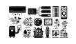 © ShanjidaAkter - Air conditioning climate control icons black and white vector set