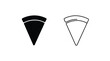 © Iram - Minimalist pizza slice icon set, black silhouette and outline pizza vector symbols, simple food graphic elements for restaurant menu design