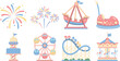 © Seulgi - Cute Pastel Amusement Park Rides and Carnival Elements Vector Clipart Set