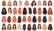 © Asih - Diverse women with various hairstyles and wigs.