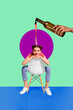 © deagreez - Collage of wine pouring on person man woman head representing fun weekend party club bar vacation alco vibes