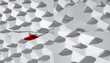 © over - Red Arrow in Geometric Landscape