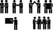 © Shanta Akter Ahk - Business teamwork silhouette icons set collaboration partnership agreement presentation and group discussion isolated on transparent background