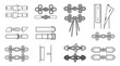 © Millow - Set of Fashion Technical Drawings of Garment Closures including Frog Knots, Toggles, and Straps