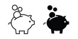 © David - Piggy banks icon outline drawing and clipart version