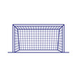 © Tahomina - Soccer goal net in a simple blue line style, isolated on a white background, for sports field, and game equipment visual