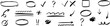© Ink Magic - Arrow highlight oval marker pen set with hand drawn line pencil stroke sketch circle underline including doodle check cross curve round icon sign texture rough vector illustration