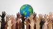 © Nats - African American, Asian, and Caucasian culture integration and pride in a multicultural world.