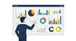 © Ericha - Businessman Analyzing Financial Data Dashboard and Statistics Vector Illustration