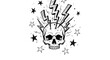 © Maryam - A skull with lightning bolts and stars.