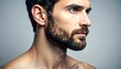 © MohamadIzzat - Man with Dark, Stubble Beard and Groomed Hairstyle Posing in Studio Portrait