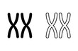 © Passatic - Two chromosomes shown as X shapes, one solid black and one outlined