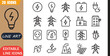 © MD.Kawsar Hossan - Isolated electric power icons set, 20 editable line art icons set, electric power, electricity grid utility, energy transmission distribution, infrastructure theme style, clean outline vector