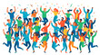 © luwie - Diverse group of people celebrating with confetti and arms raised