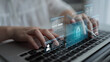 © InfiniteFlow - AI cybersecurity safeguards systems with encryption, access control, and AI secure data flow. Futuristic cyber security featuring AI digital shield, zero trust and AI threat detection system. Corpus