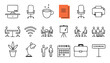 ©  Sifat Visuals - Office icons with clean lines for business concepts during remote work and coworking environments