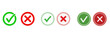© kumar - Set and Collection of green check mark and red X mark isolated on transparent PNG background