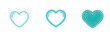 © kumar - Set and Collection of modern turquoise heart shape icon isolated on transparent PNG background