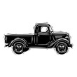 © Wildan - Vintage Black Pickup Truck Illustration.