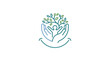 © Andi Pratama Wijaya - Abstract Caring Hands Protecting Child and Nature Tree Logo