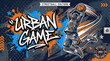© Googl - Urban streetball player dunking vector graphic with grunge graffiti style art